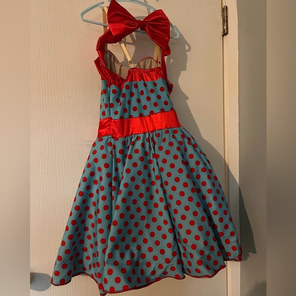 Red and blue polka dot dance dress - Picture 6 of 7